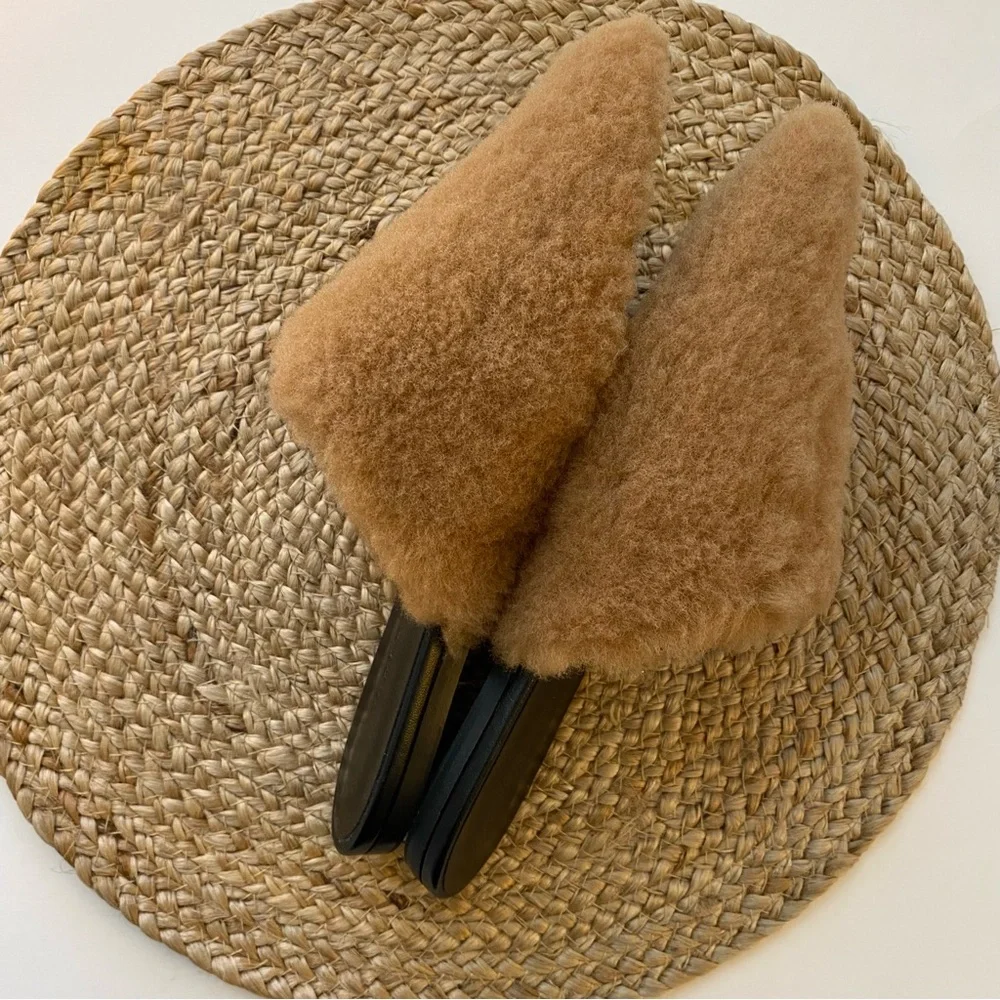 nwob JENNI KAYNE Shearling Mule in Natural - EU 37 - Picture 3 of 14